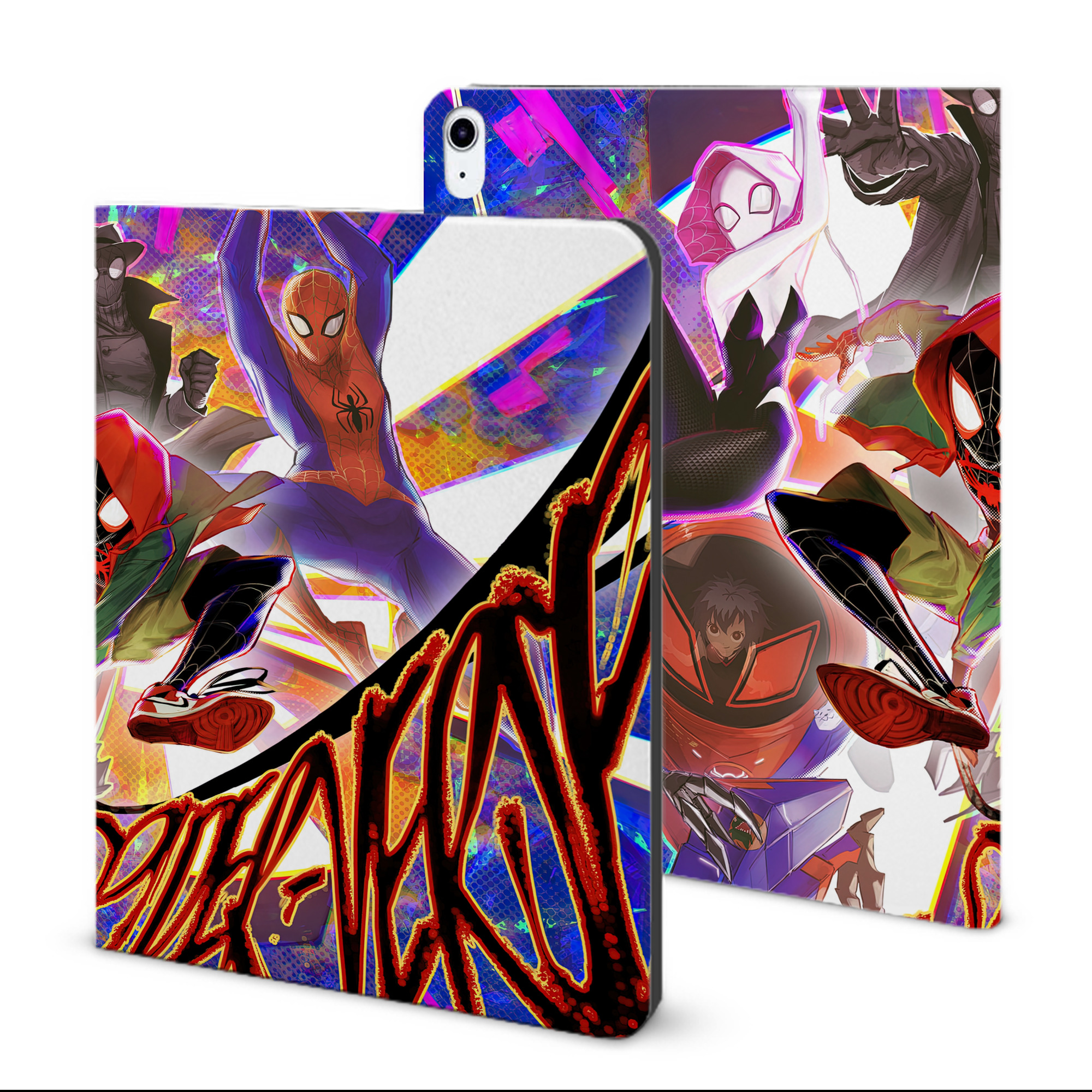 （画像用） Spider Man スパイダーマン IPad ケース ブック型 PUレザー TPU 耐衝撃 軽量 薄型 ペン収納なし 全面保護 IPad 各モデル対応
